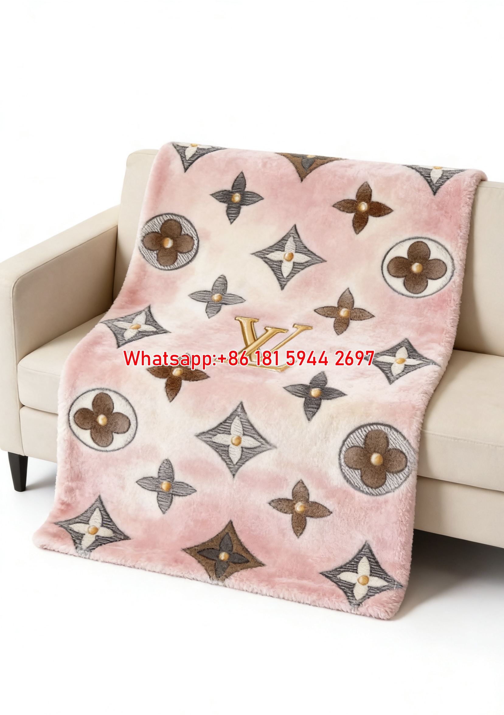 Gold LV Monogram Throw IMG_3164